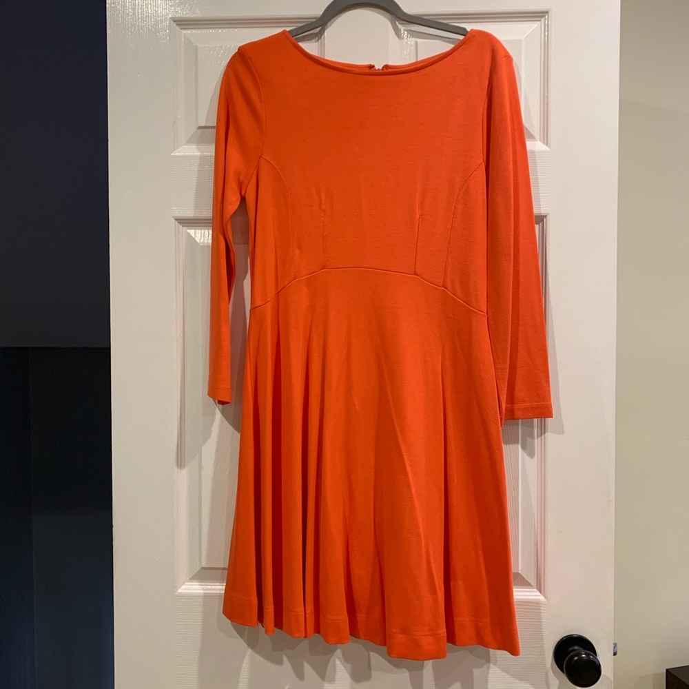 Bright red/orange seamed French Connection dress